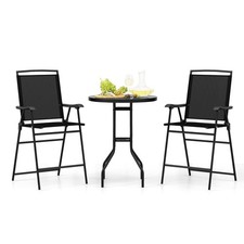 3 Piece Patio Bar Set Foldable