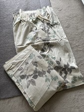 Full Length Pair Of Laura Ashley Curtains Floral Cream Grey Blue  235cm Drop