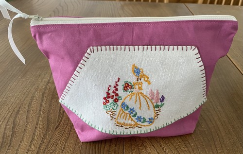 Handmade makeup bag recycled - handmade,