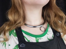 Collar, with ring, eternity style,  BDSM, GOTH, PUNK, EMO, BONDAGE, SM NECKLESS