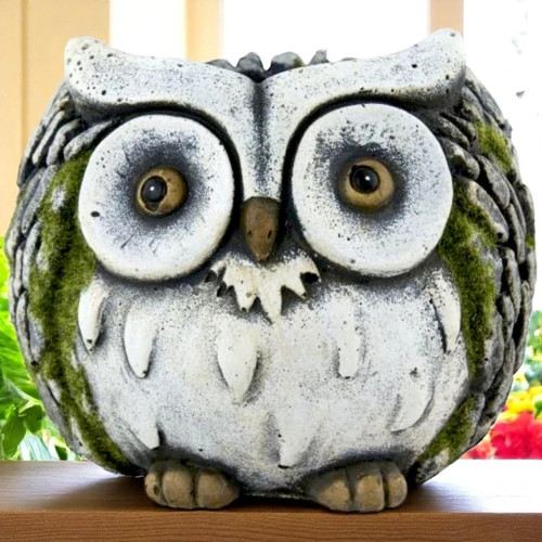 White faced owl cement - white,