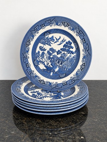 Churchill blue willow dinner - blue,