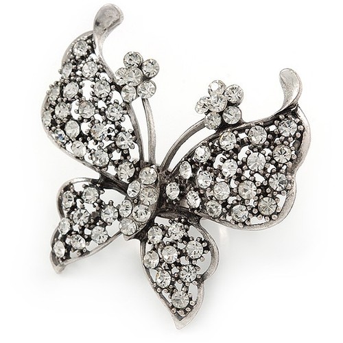 Large clear crystal butterfly - large,
