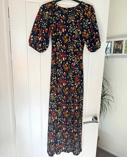 Navy floral print - navy,
