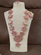 Indian jewellery mala rani haar  necklace earrings meenakari Wedding Bollywood 