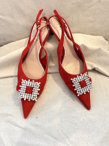 New zara red leather - new,