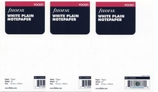 Filofax Pocket size White Plain Notepaper - 90 Sheet Value Pack - 212405(3)
