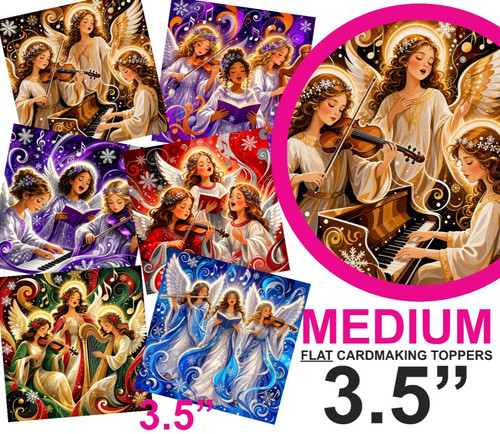 Christmas musical angels card - christmas,