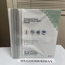 Unibind Transparent Cover 5mm Aluminum spine Portrait Binds 80 pages -40 sheets