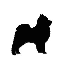 Pomeranian Dog Brooch Badge Pin Scarf Fastener Gift In Black Acrylic