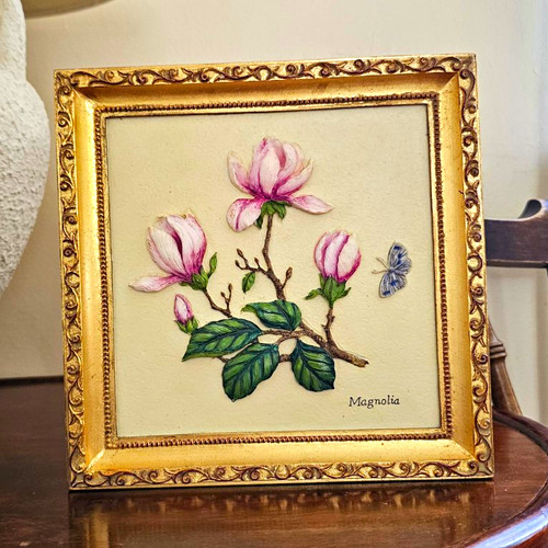 Vintage rose print framed - rose,