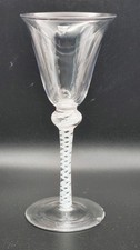 A Late Regency Wine Glass With Double Opaque Twist Stem And Knop
