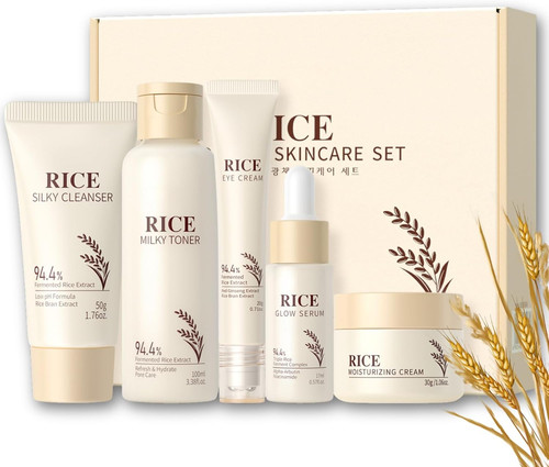 Rice skincare set - skincare, glass
