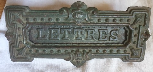 Antique french letter box door - box,
