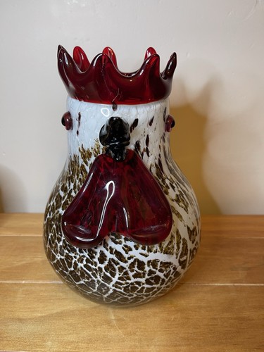 Large heavy glass cockerel - large,