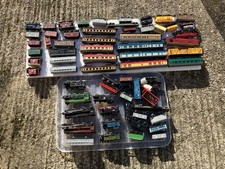 Vintage Model Railway Trains Carriages, Triang, Hornby, 50 Items Inc 9 Engines