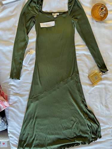 Topshop green ribbed square - green,