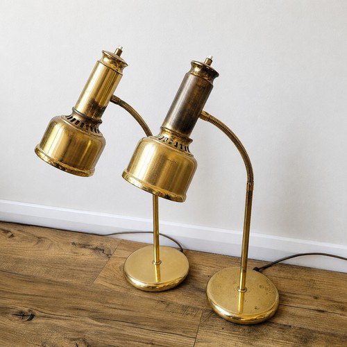Pair vintage brass gooseneck - pair,