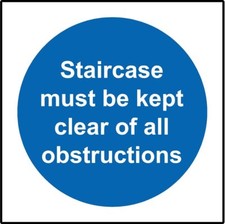 Staircase must be kept clear