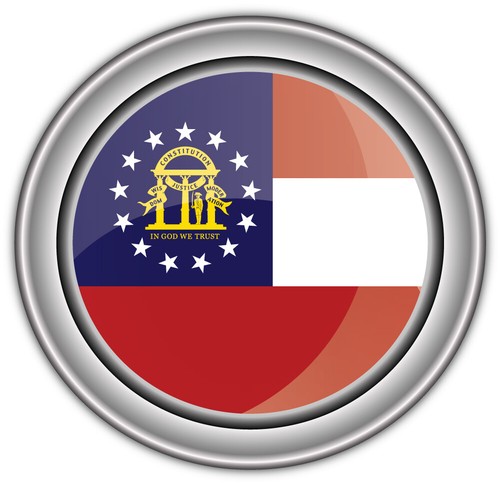 Georgia usa state flag - flag, silver