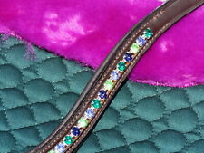FSS Crystal Browband 6mm LAVENDER PURPLE EMERALD LIME GREEN Bling Padded Curve V