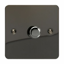 Varilight JFIP401 Ultraflat Iridium Black 1 Gang 2 Way LED Dimmer 0-120W V-Pro