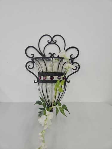 Vintage wrought iron glass - iron,