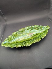 Vintage Sarreguemines France Majolica Leaf Dish (See Description)