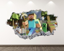 3D Realistic Hole Wall Decal for Gamer's Room- Perfect for Children's Decor