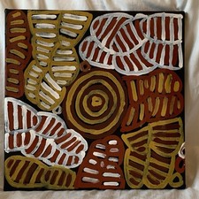 Australian Traditional Awelye Artist Betty Mbitjana Original Acrylic Painting
