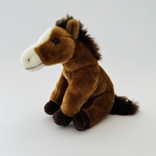 Living Nature Soft Toy Cuddly Plush Bay Horse Pony Stuffed Animal Plushie 8”