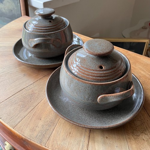 Two denby greystone casserole - greystone,