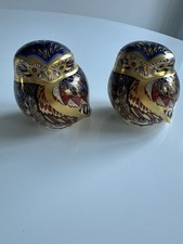 Pair of Royal Crown Derby Owl