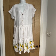 Next White yellow Linen Blend