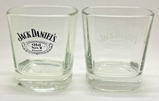 TWO DIFFERENT JACK DANIELS ROCKS GLASSES - PUB BAR WHISKEY 2 TUMBLER PAIR