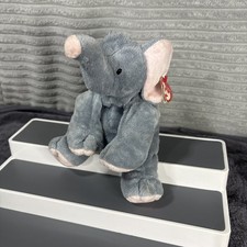 TY PLUFFIES WINKS THE ELEPHANT SOFT Toy PLUSH BEANIE TOY 8” 2002 Safari  