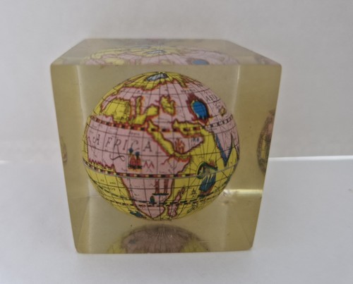 Vintage lucite encased globe - vintage,