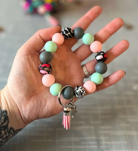 Silicone bead wristlet - silicone,