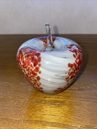 Hand blown art glass apple - hand-blown,