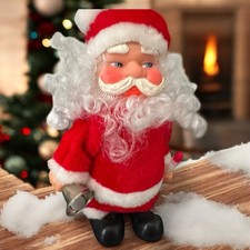 Vintage Musical Walking Santa Claus Rings Bell Sings Spares/Repairs Not Working