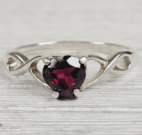 Vintage garnet gemstone heart - vintage,