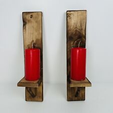 Wood Wall Sconce X2 Candle