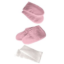 SET Paraffin Wax Manicure Pedicure Liners Hands Feet Protectors Pink