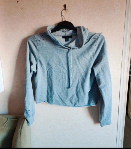 Grey cropped autunm hoodie - grey,