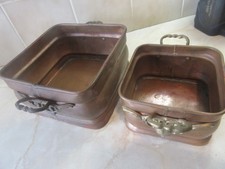 Pair of old copper planters