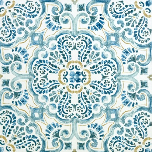 Stylish blue encaustic - encaustic, peel