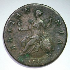 1743 George II HALFPENNY
