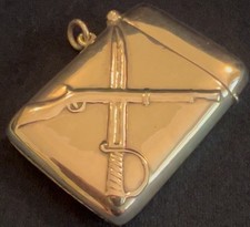 MILITARY INTEREST - a late Victorian silver 'Rifle and Bayonet' Vesta case c1890