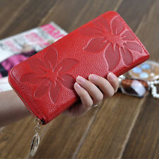 Women Ladies Real Leather Wallet Long Zip Purse Card Holder Case Clutch Handbag