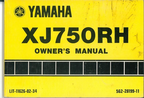 Yamaha model xj750rh - model, owner's